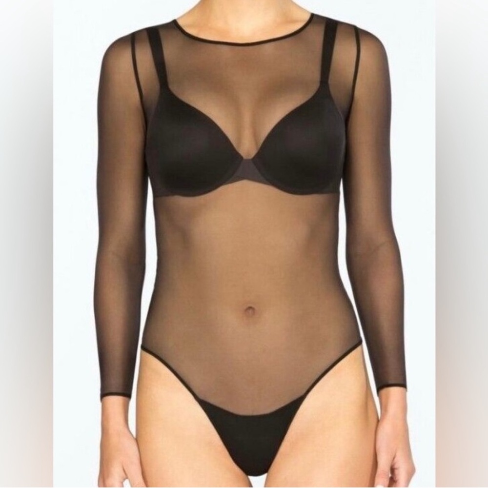 SPANX Black Sheer Bodysuit